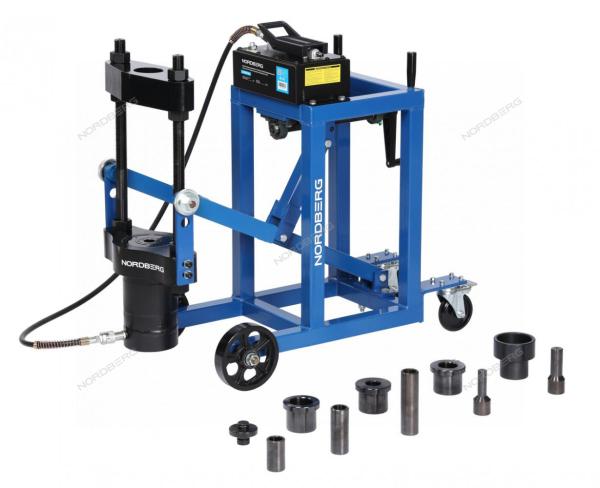 Выпрессовщик шкворней с тележкой, гидравлический с пневмопривод, 75 т N31PE76A